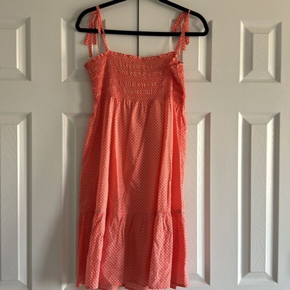 J. Crew Factory Women’s Orange with White Polka Dots Sundress - Picture 5 of 5